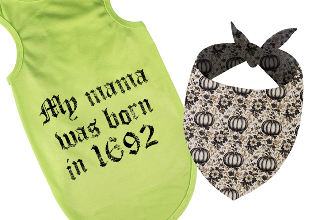 Halloween Dog Bandana Costume | My Momma Was Born In 1692